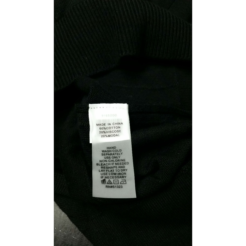 Vince Camuto Drop Stitch Asymmetrical V-Neck Black - Picture 7 of 7